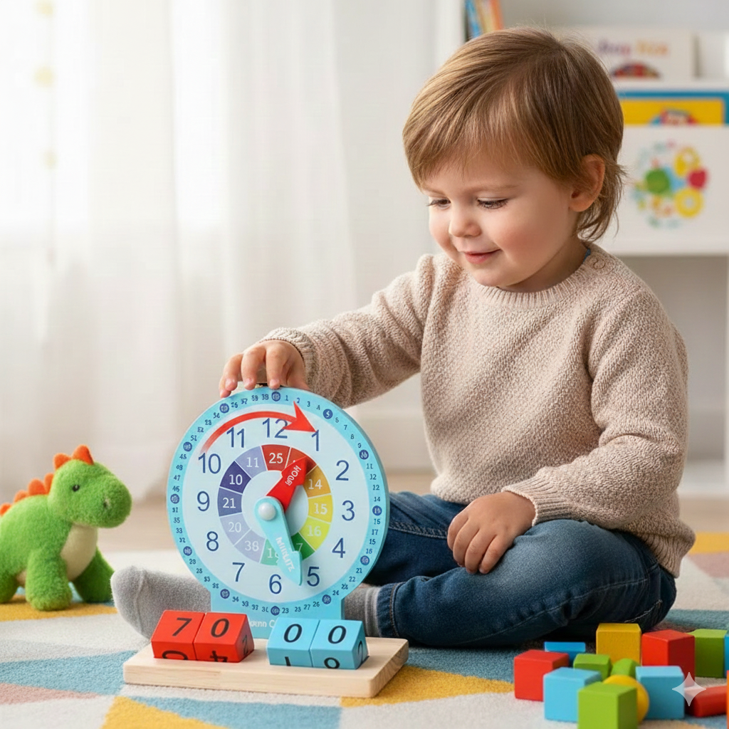 Kids Learning Clock Time Teaching Toy - Halri