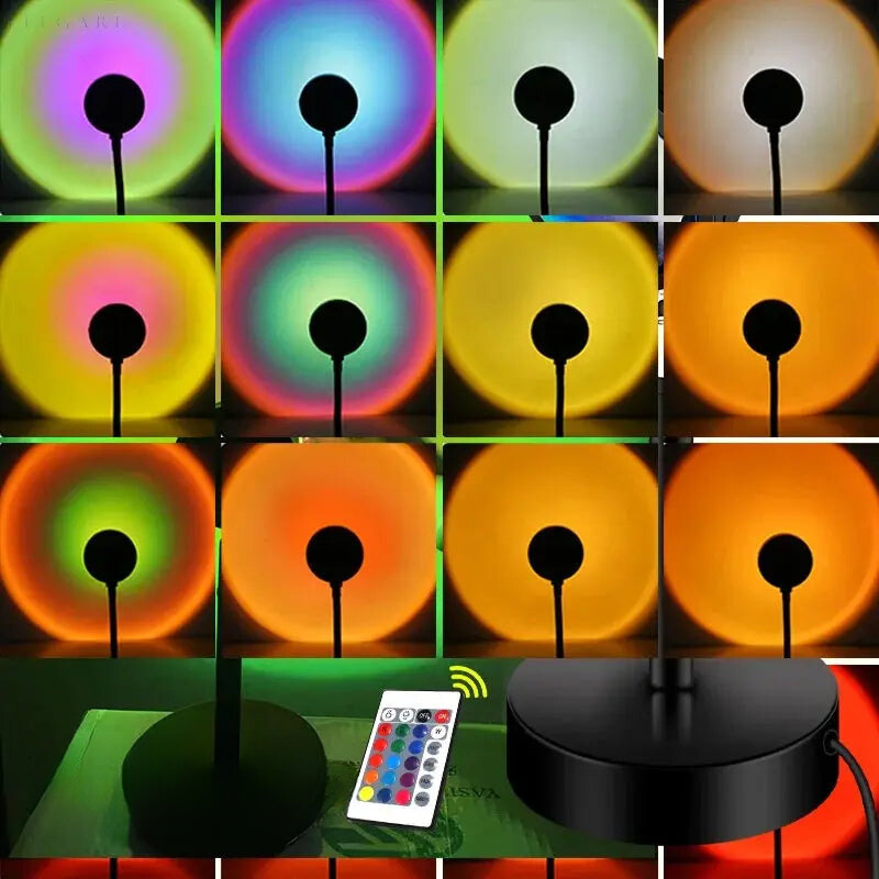 Warm Glow LED Projector with Sunset Effect and Remote