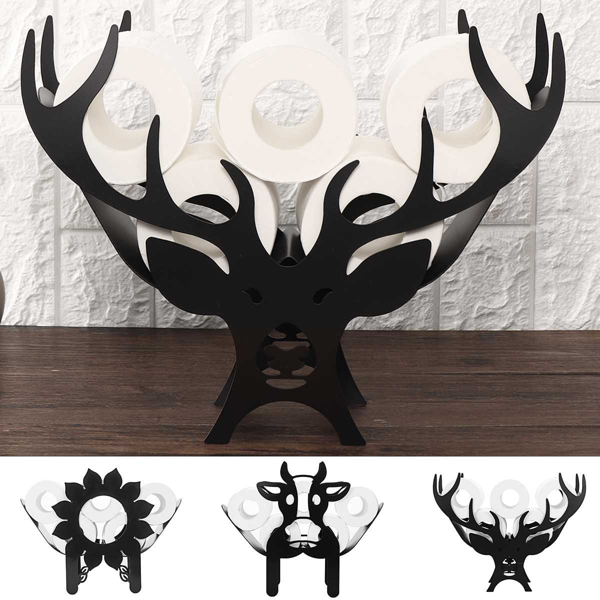 Rustic Metal Animal Toilet Paper Holder