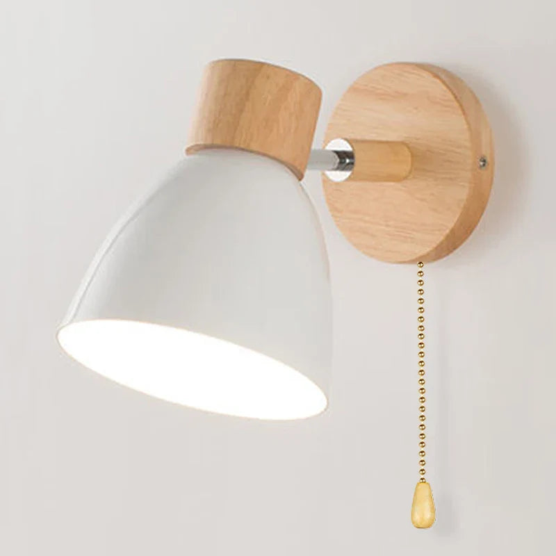 Rustic Wooden Scandinavian Wall Lamp