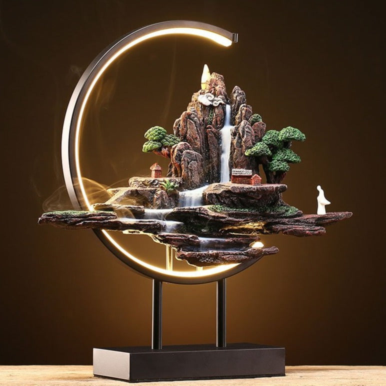 Scented Incense Lamp with Serene Landscape Scene - Halri