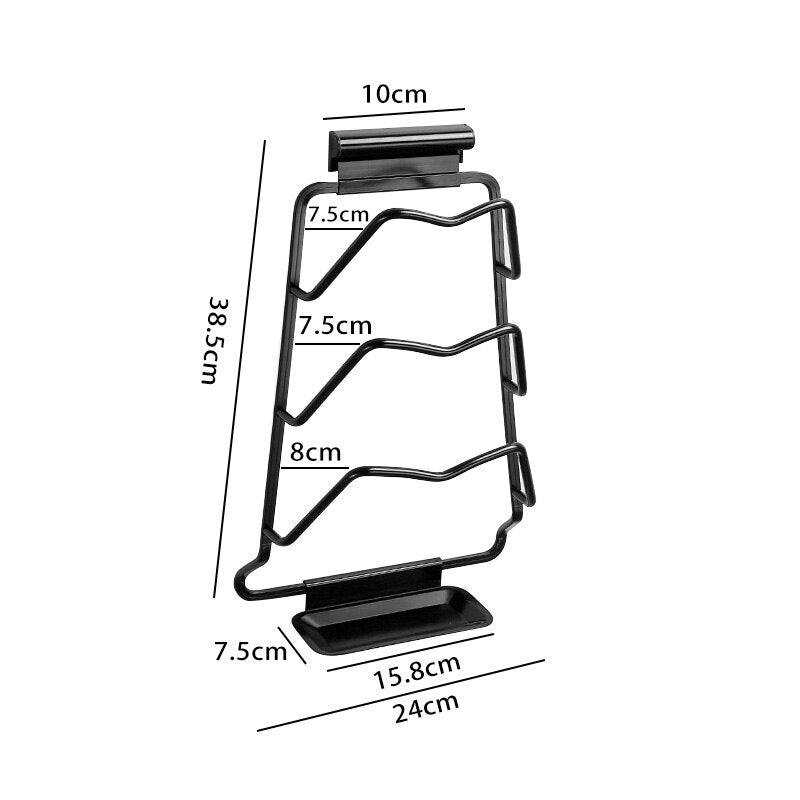 Space-Saving Wall Pot Lid Organizer Rack
