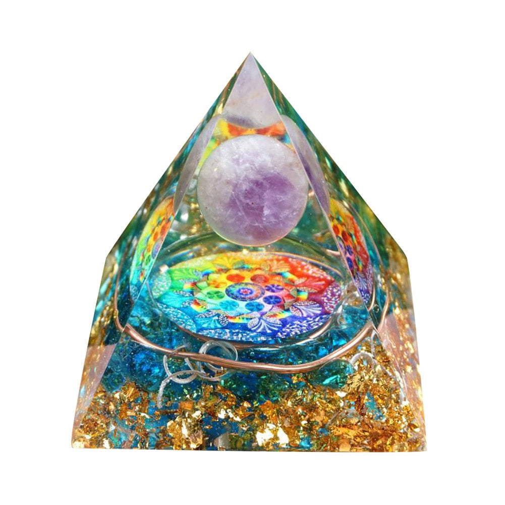 Healing Crystal Pyramid for Good Home Vibes - Halri