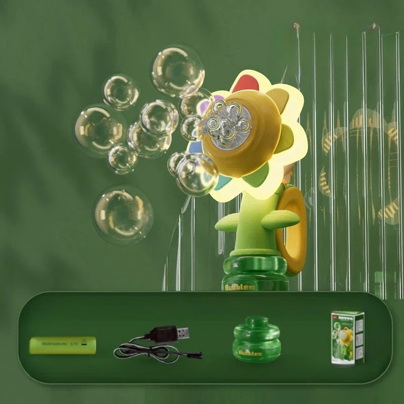 Head Shaking Bubble Flower Kids Toy โ Interactive Fun Bubble Blower for Children