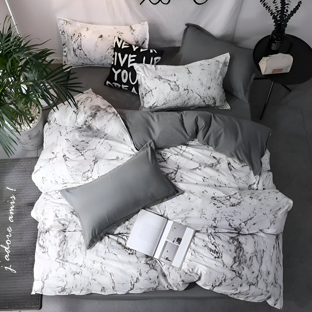 Elegant Marble Pattern 3pc Bedding Set