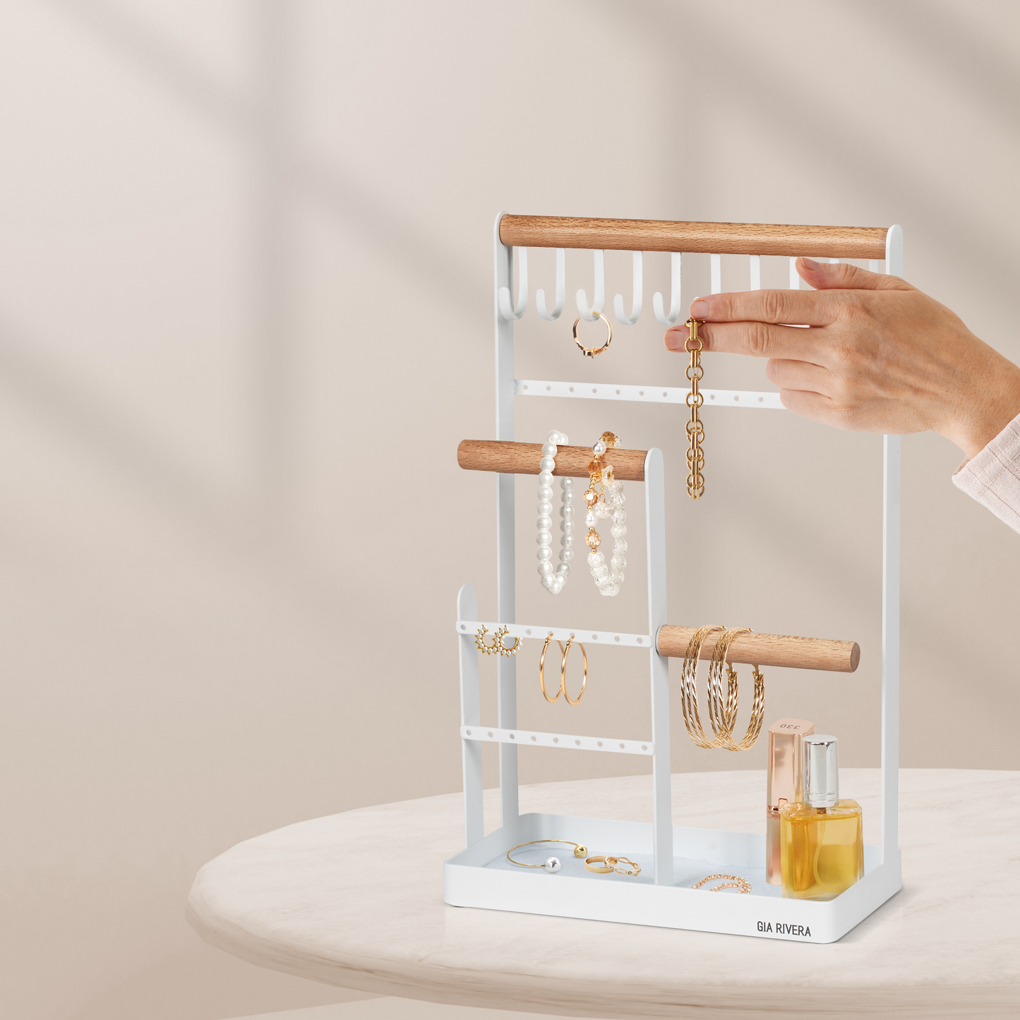 Halri | 10 Hook Jewelry Organizer Display Stand - Halri
