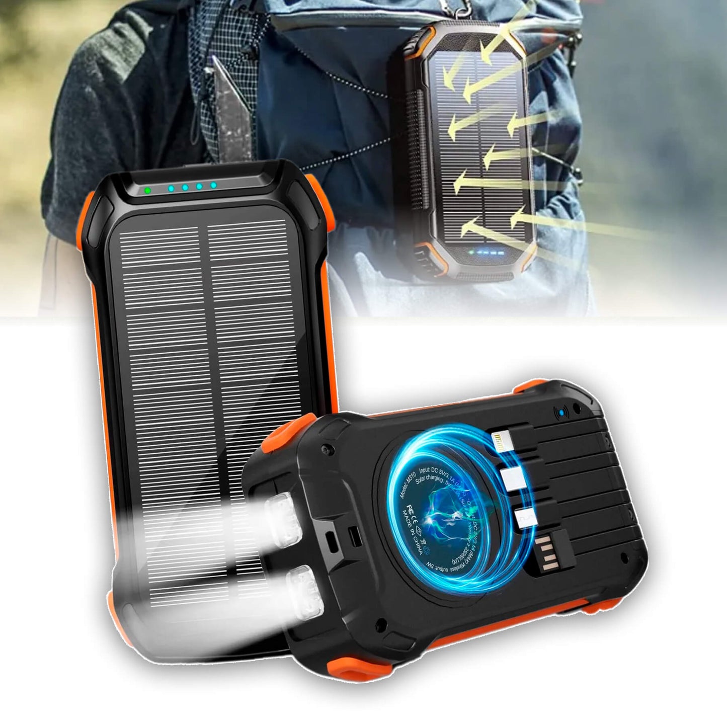 Portable Large Capacity Solar Charger Battery Pack