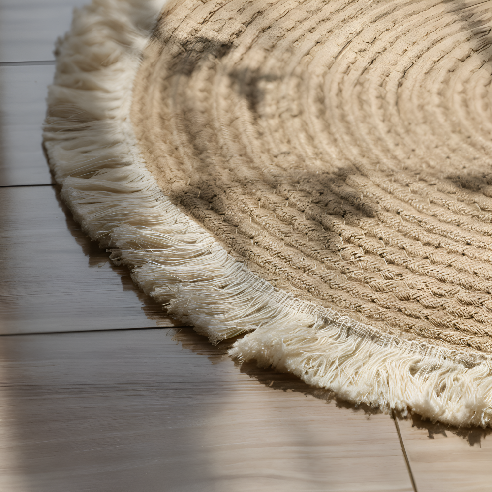 Japanese Style Braided Round Rug โ Soft Hand-Woven Washable Carpet in Multiple Sizes, Anti-Slip Design 5