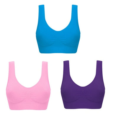 Comfortable 3pc Wireless Push Up Bra Set