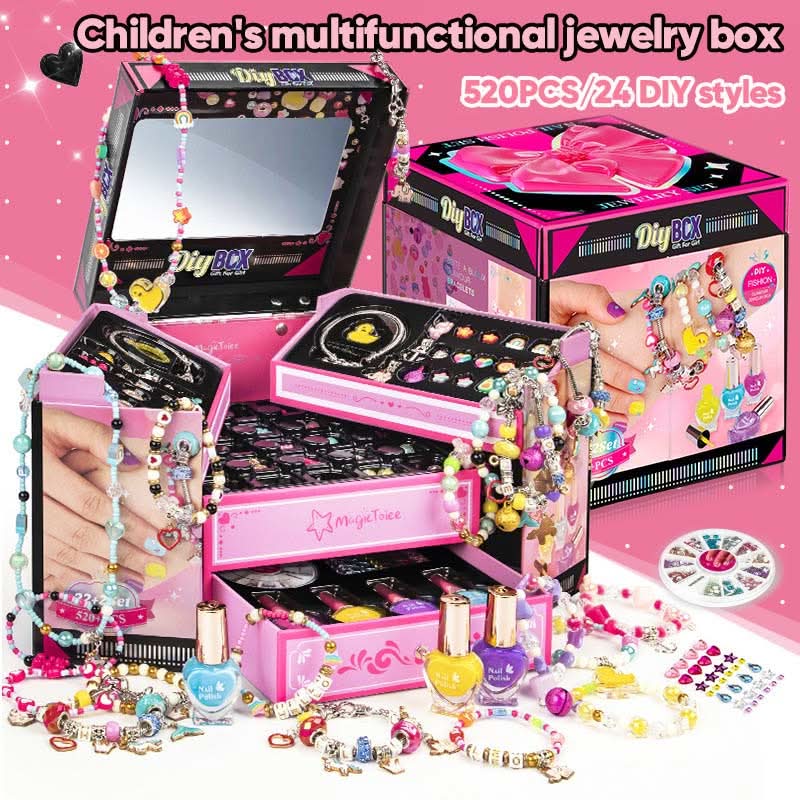 Fun DIY Jewelry Making Kit for Kids with Glitter Charms