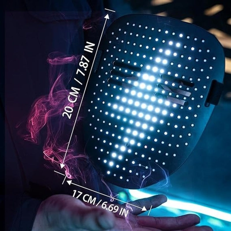 LED Mask with Gesture Control โ Light-Up Mask for Kids with 50 Dynamic & Static Face Patterns, Built-in Rechargeable Battery