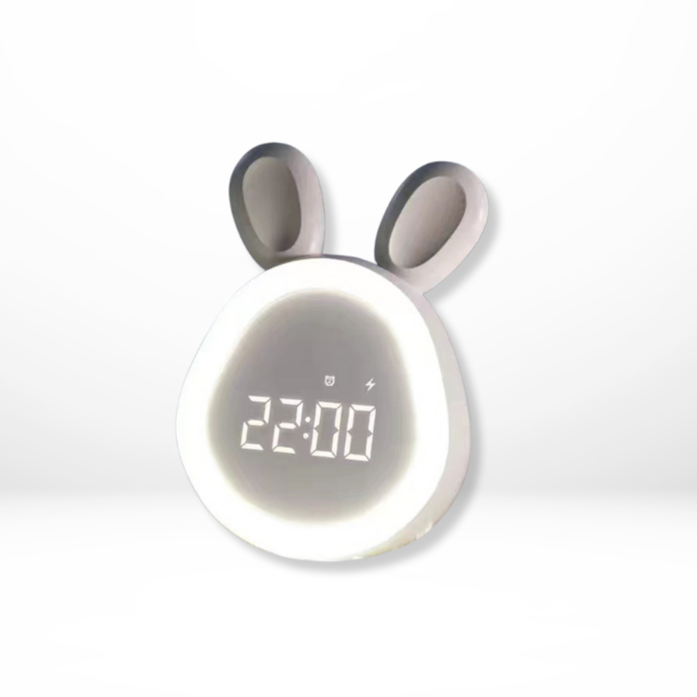 Fun Childrens Clock Bunny Night Light with Soft Wake Up