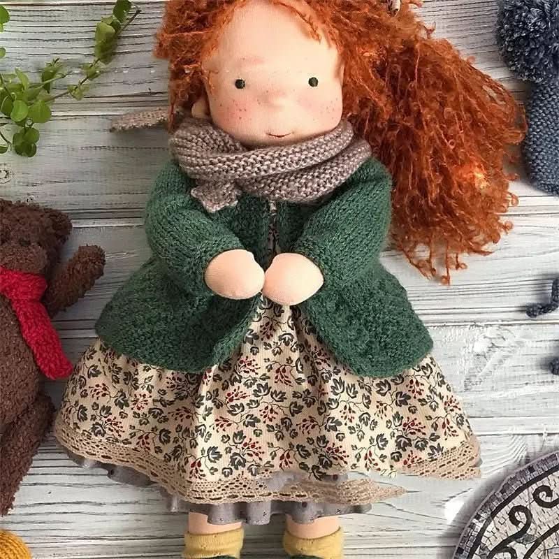 Natural Handmade Wooden Doll Set