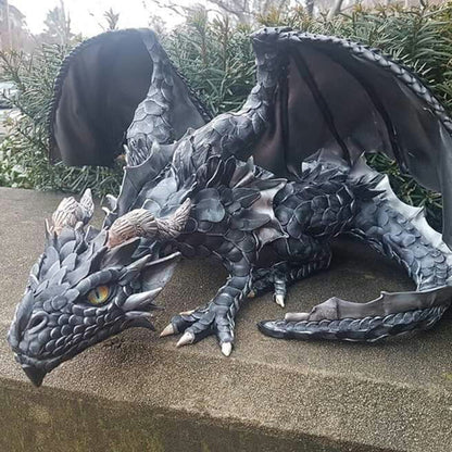 Mystic Dragon Protector Figurine: Dark Garden Decor