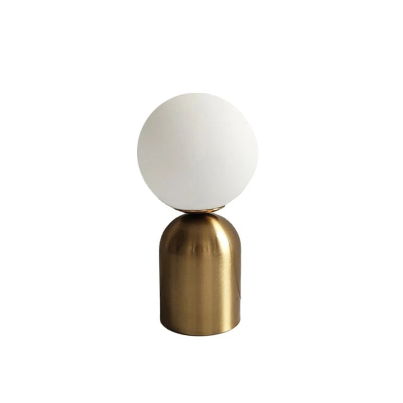 Modern LED Bedside Lamp with Gold Metal Frame and Elegant Glass Ball – Stylish Nightstand Lighting for Bedroom 7