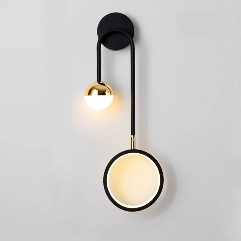 Modern LED Wall Light Sconce with Black and Gold Finish โ Elegant Design for Bathroom and Home Decor 6