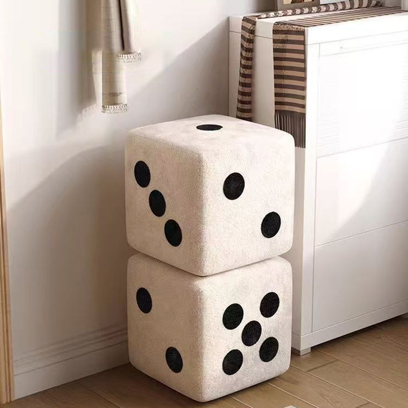 Modern Minimalist Footstool Ottoman in Black and White Teddy Fleece โ Square Design, Versatile Use for Living Room or Entryway 9