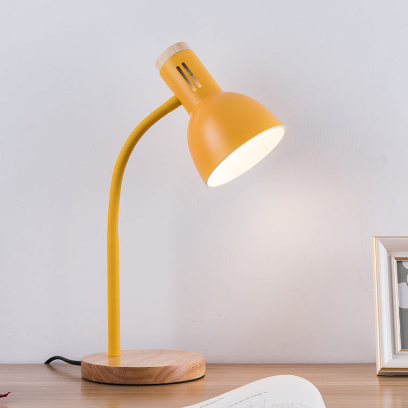 Modern Minimalist Table Lamp with Adjustable Arm and Wooden Base โ Stylish Bedroom and Living Room Lighting 8