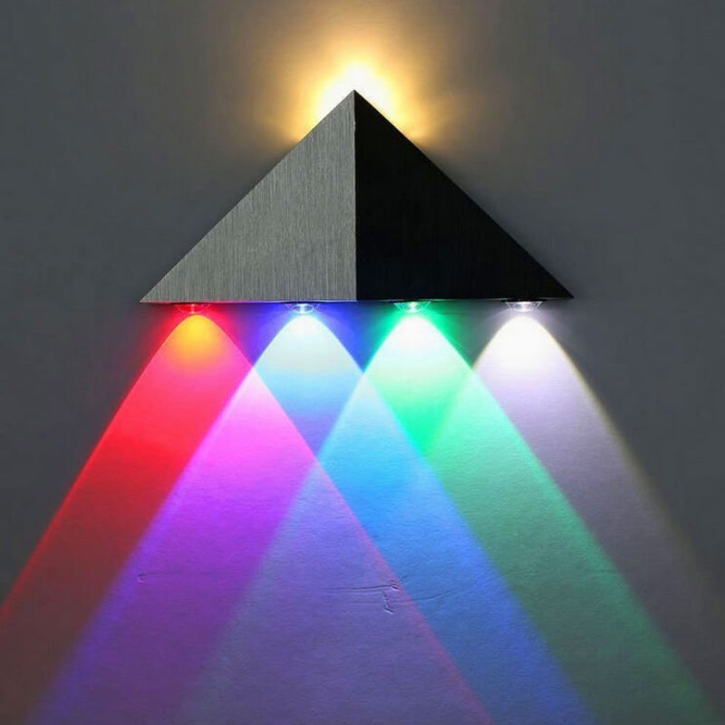 Modern Triangle Pyramid Wall Sconce Lamp โ LED Wall Lighting in Black and White, Energy-Efficient Aluminum and Acrylic Design 9