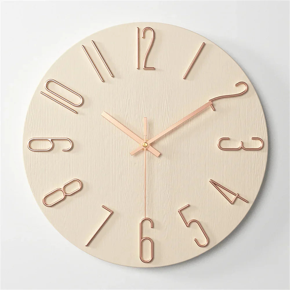 Modern Wall Clock Decor with 3D Floating Numbers โ Silent Quartz Movement for Elegant Interiors 11