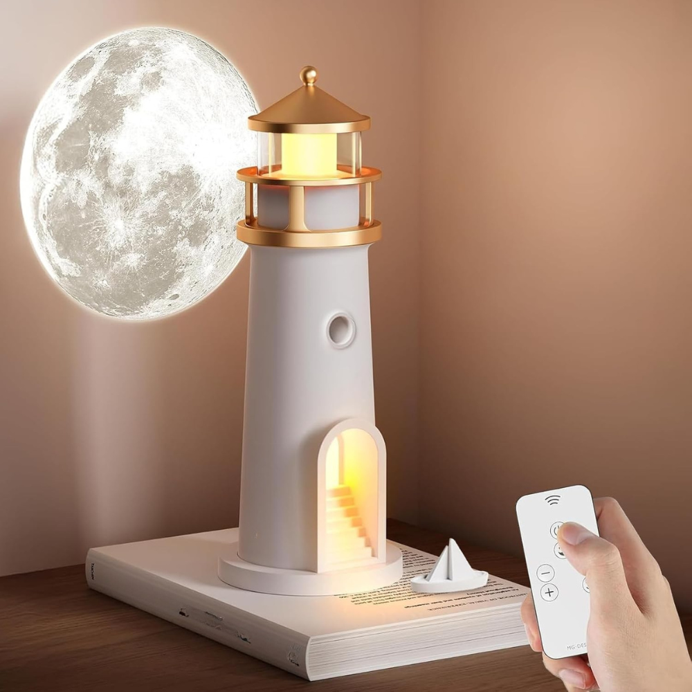 Cozy Moon Glow Table Lamp Lighthouse Style Bedroom Light