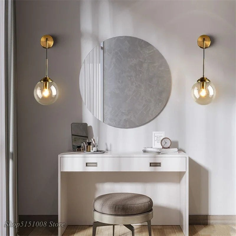 Simple Scandinavian Glass Wall Light - Halri