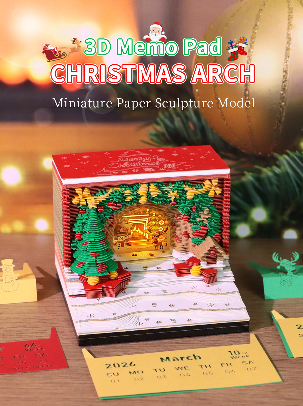 Fun Holiday 3D Desk Calendar - Halri