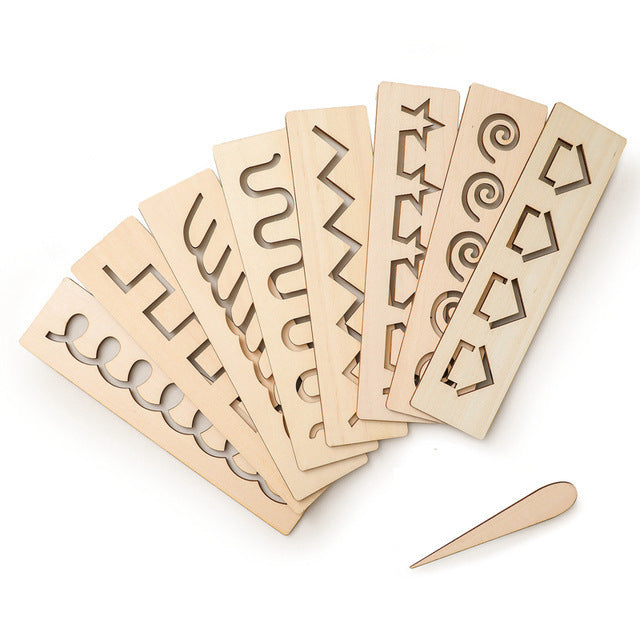 Wooden Alphabet Letter Tracing Templates for Kids