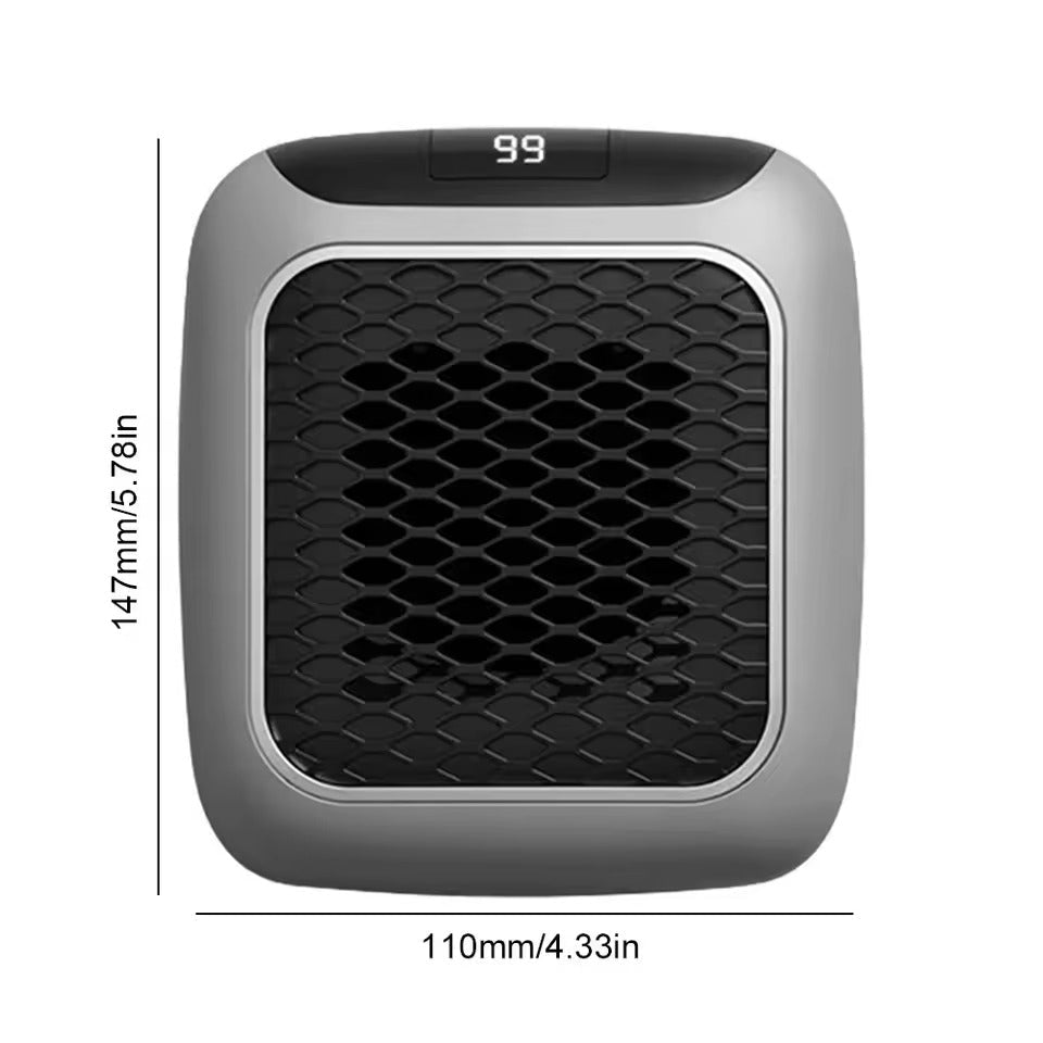 Portable Electric Heater - Wall Plug Space Heater with Digital Thermostat, Quiet Operation