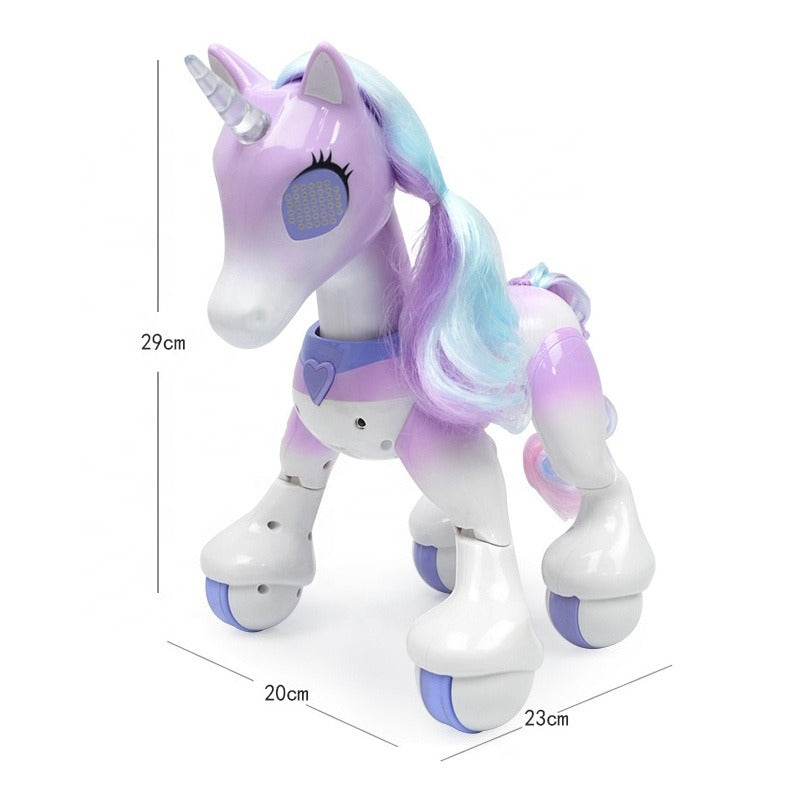 Remote Control Smart Unicorn โ Walking & Talking Interactive Toy with Glowing Horn