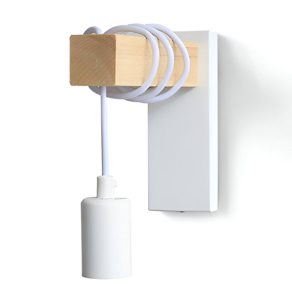 Rustic Wood LED Wall Sconce โ 1-Light Pendant Wall Lamp for Cozy Ambiance and Versatile Home Lighting 4