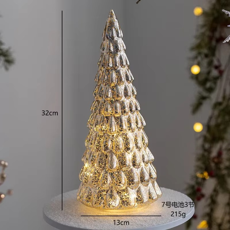 Festive Holiday LED Glass Table Lamp