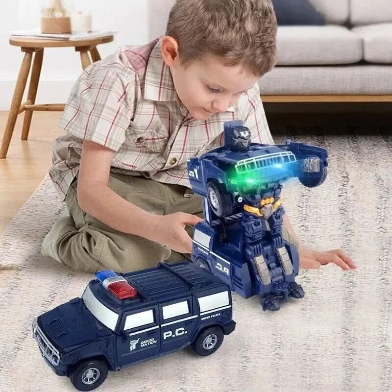 Fun RC Police Car Robot Toy with Lights and Sounds - Halri