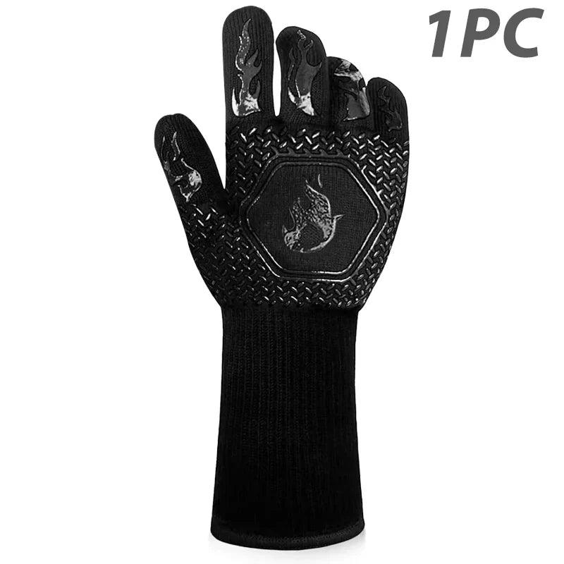 Heat Resistant BBQ Gloves Silicone Non Slip Grill Mitts