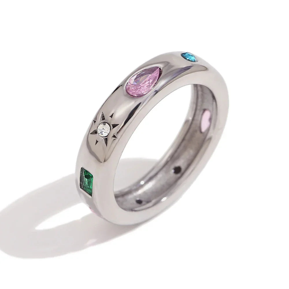 Luxury 18k Gemstone Pop Ring