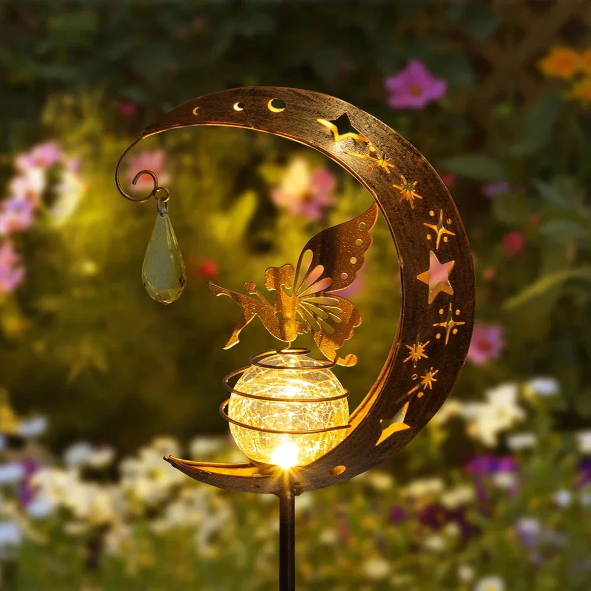 Solar Powered Glass Fairy Garden Lamp - Halri