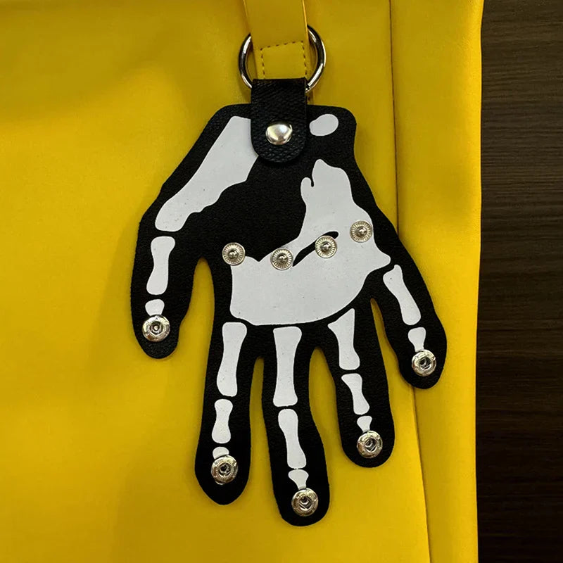 Edgy Skull Leather Key Holder Clip - Halri