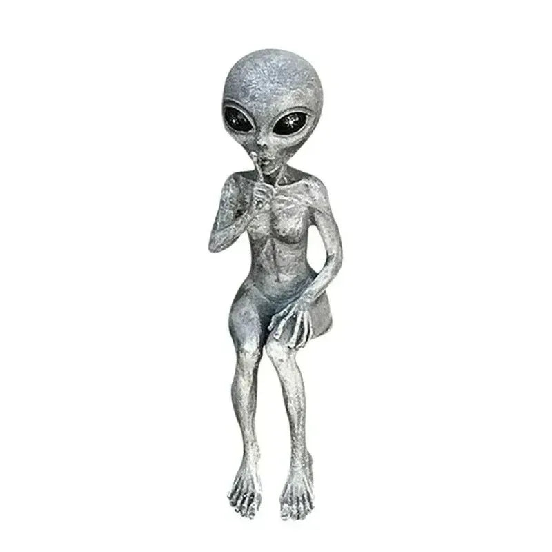 Colorful UFO Alien Garden Statue Decor Figurine