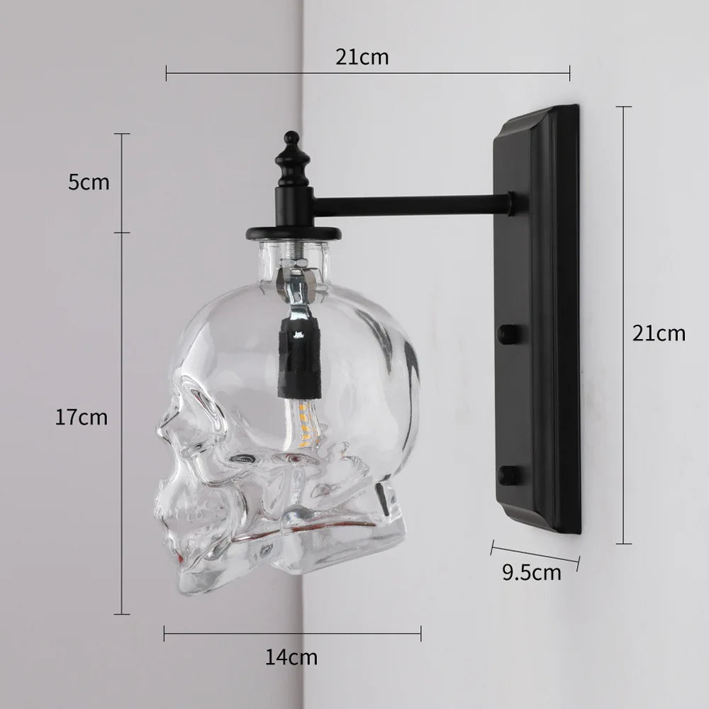 Dark Skull Vintage LED Wall Light - Halri