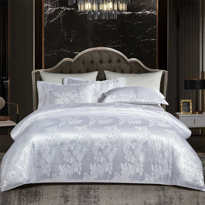 Elegant Soft Gold Blue Duvet Cover