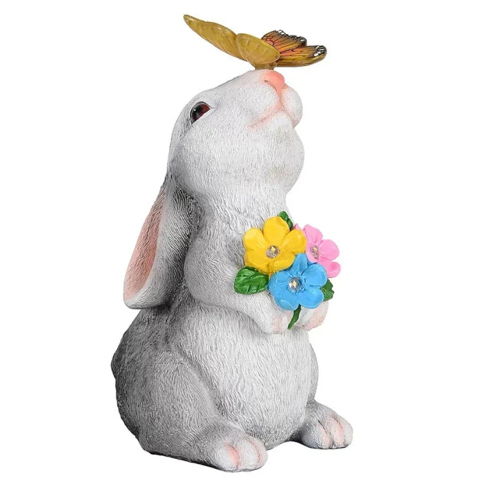 Colorful Bunny Outdoor Solar Lamp