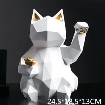 Minimalist Geometric Cat Figurine