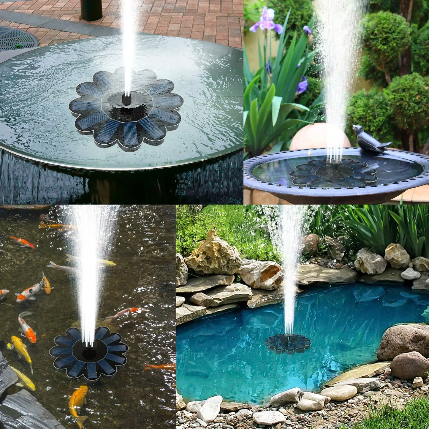 Outdoor Solar Powered Water Fountain Kit - Halri
