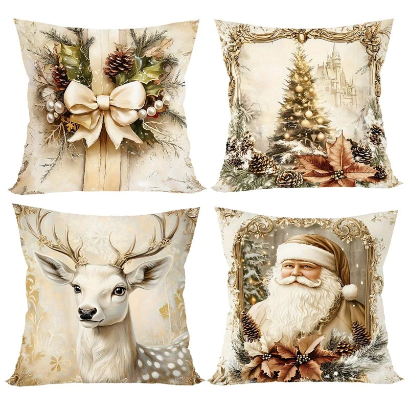 Holiday Christmas Cushion Covers Set of 4 - Halri