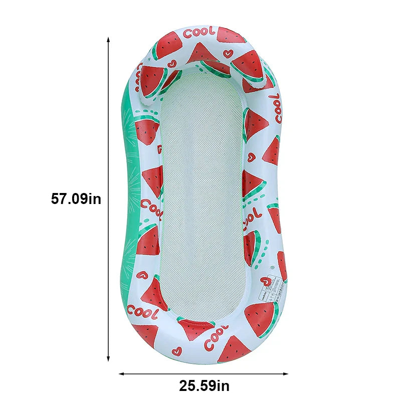 Comfortable Inflatable Pool Float with Mesh and Cup Holders