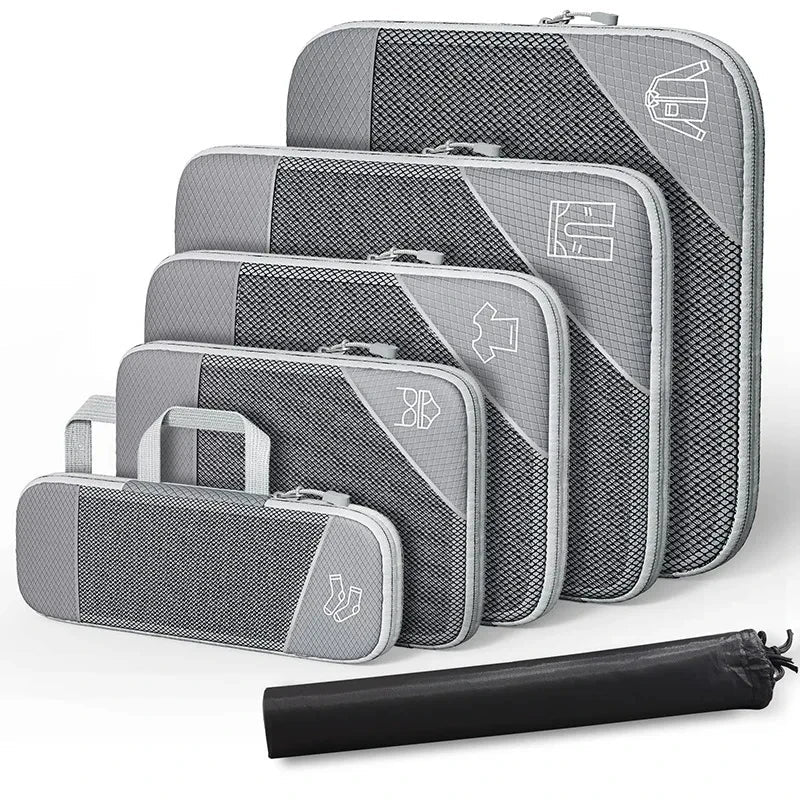 Compact Travel Accessory Kit 6-Piece Waterproof Packing Bags
