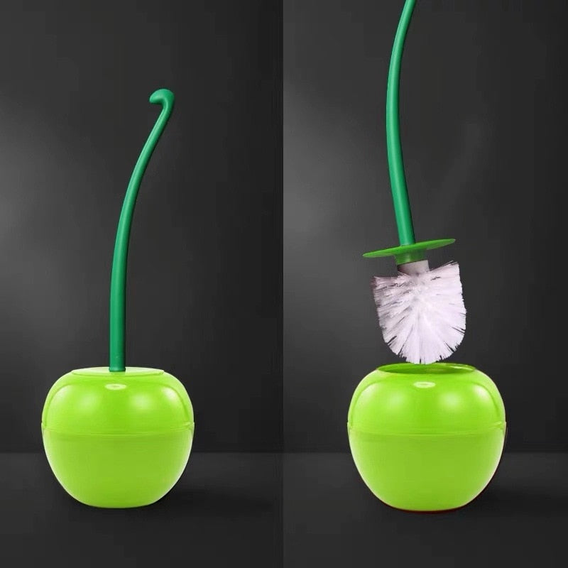 Colorful Cherry Toilet Brush with Fun Design