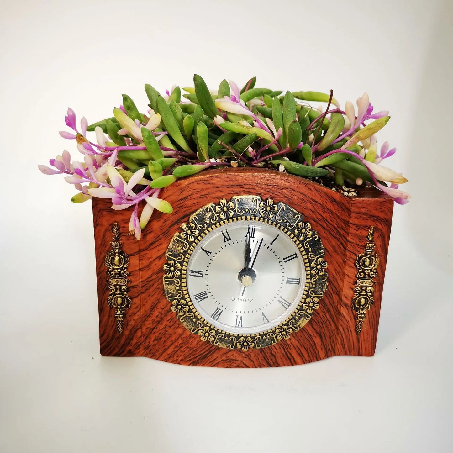 Classic Floral Tabletop Clock