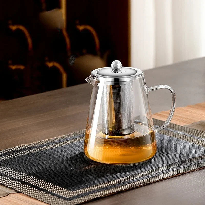 Large Capacity Glass Teapot with Stainless Steel Infuser