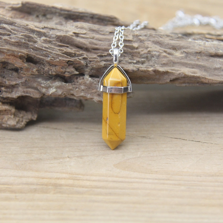Boho Hexagon Gemstone Balance Necklace